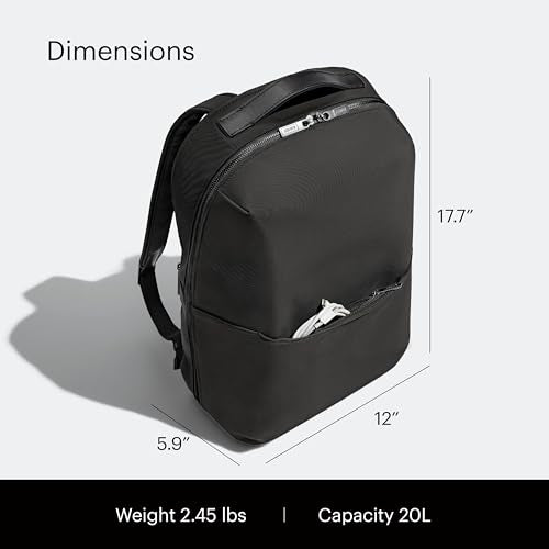 Away The Everywhere Zip Backpack - Personal Item Airline Approved Backpack with 16” Padded Laptop Sleeve, Water Bottle Pocket, Interior and Exterior Pockets - Fits Up to 16-Inch Laptops - Jet Black