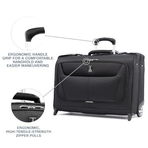 Travelpro Maxlite 5 Softside Lightweight Carry-On Upright 2 Wheel Rolling Garment Bag, 22-Inch — Black