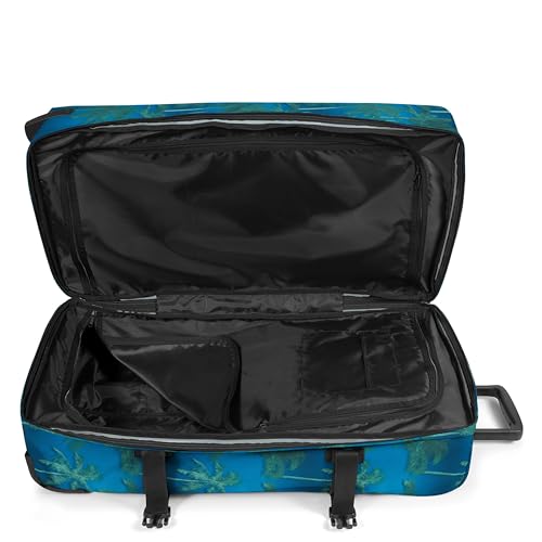 EASTPAK Tranverz L – 121L Large Soft Sided Checked Luggage, Dual Compartments, TSA Lock, Compression Straps & Smooth Inline Wheels, Brize Tree Navy
