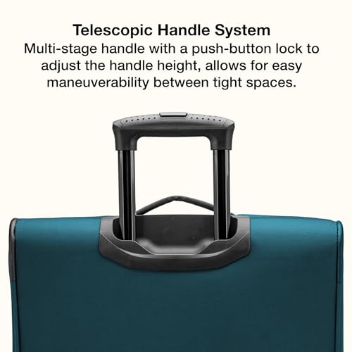 U.S. Traveler Anzio Softside Expandable Luggage with Spinner Wheels, Teal, 26-Inch Medium