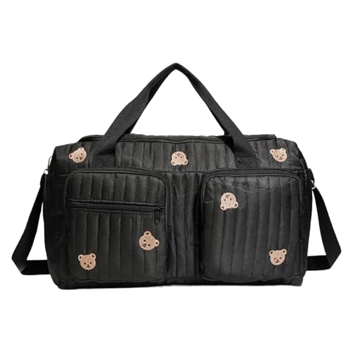 ALINUOYQ Quilted Diaper Bag Tote Cute Large Baby Bag for Mom, Hospital Bags for Labor Delivery, Weekender & Overnight Travel Duffel Bags for Women, Pañaleras para Bebe