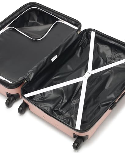 Calvin Klein Women's Hard Side Upright Luggage Spinner Light Weight Suitcase, Mellow Rose, Large
