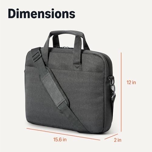 Amazon Basics 15.6-Inch Laptop Messenger Bag for Women and Men, Computer and Tablet, Black