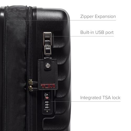 TUMI - 19 Degree Expandable Carry-On - 4-Wheeled Hard Shell Suitcase - 21.8" X 14.0" X 9.0" - Matte Black Texture