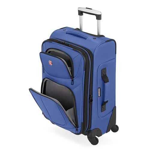 SWISSGEAR Sion Softside Expandable Spinner Luggage Durable Lightweight Travel Suitcase, Regatta, Carry-On