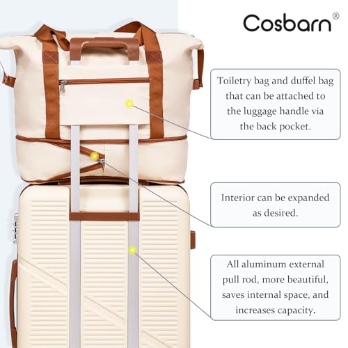Cosbarn 5 Piece Luggage Sets with Spinner Wheels, Hardshell ABS Suitcase Set with Tsa Lock, Lightweight Hardside Waterproof Travel Suitcases for Men Women, Navy (20"/24"/28")