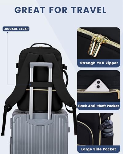 LOVEVOOK 40L Travel Backpack Flight Approved Carry on Backpack,3 Packing Cubes,Waterproof Personal Item Travel Bag,TSA Carry on Luggage Suitcase Travel Essentials,Gifts for Women & Men,fits 17" Laptop