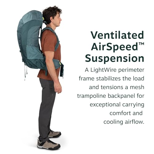 Osprey Farpoint Trek 55L Men's Travel Backpack - Hybrid Backpacking & Travel Bag with Internal Organization, Black