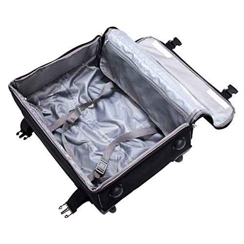 Preferred Nation 20 inch Folding Suitcase Luggage Carry On, Collapsible, packable, locking pull-up handle, in-line recess skate wheels.