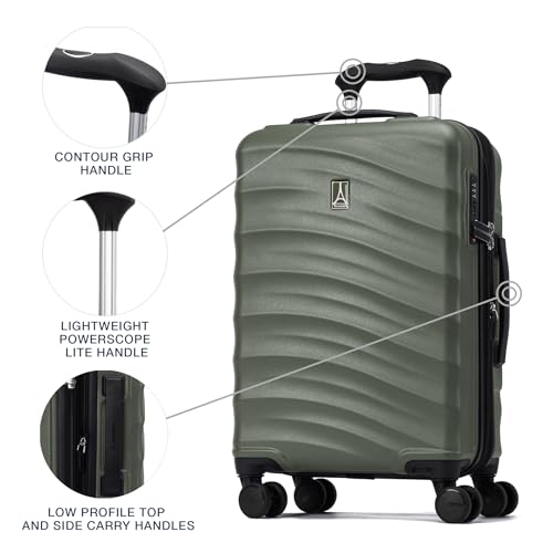 Travelpro Maxlite Air V2 Hardside Expandable Checked Luggage, 8 Spinner Wheels, Lightweight Hard Shell Suitcase, TSA lock, Slate Green, Checked Medium 25-Inch