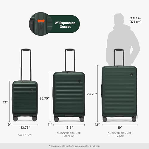Traveler's Choice Novia Top Opening Expandable Polycarbonate Luggage with Spinner Wheels, Green, 30-Inch Large