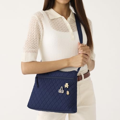 Vera Bradley Women's Premium Cotton Original Zip Hipster Crossbody, Peacoat, One Size