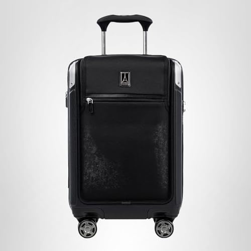 Travelpro Platinum Elite Hardside Expandable Checked Luggage, 8 Wheel Spinner, TSA Lock, Hard Shell Polycarbonate Suitcase, Shadow Black, Checked Medium 25-Inch