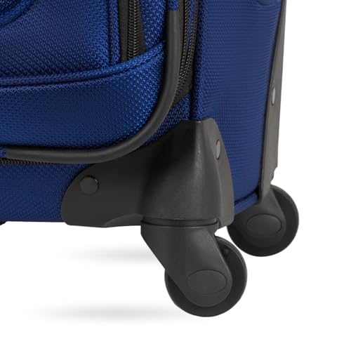 SWISSGEAR Sion Softside Expandable Spinner Luggage Durable Lightweight Travel Suitcase, Blue, Checked-Medium