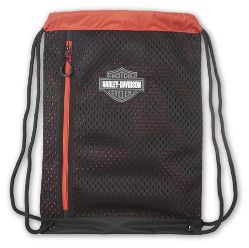 Harley-Davidson Rumble Classic Rubber Bar & Shield Logo String Backpack - Black