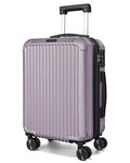 LIGHT FLIGHT Carry On Luggage 22x14x9 Airline Approved, Durable Hard Shell Carry On Suitcases with Wheels, Expandable Hardside Lightweight Travel Luggage with TSA Lock 20 Inch Carry on, Rose Purple