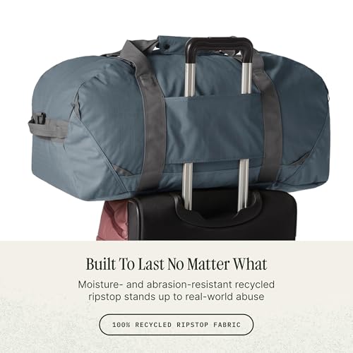 Eagle Creek No Matter What Duffel Bag - Eco Friendly Duffel for Sustainable Travel - Adjustable Shoulder Strap - Multiple Carry Options - Easy to Store - Atlantic Blue - 40L