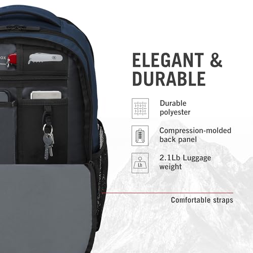 Victorinox VX Sport EVO Daypack - Modern Backpack to Carry Travel Accessories - Includes Airflow Channels & Adjustable Straps - 32 Liters, Blue