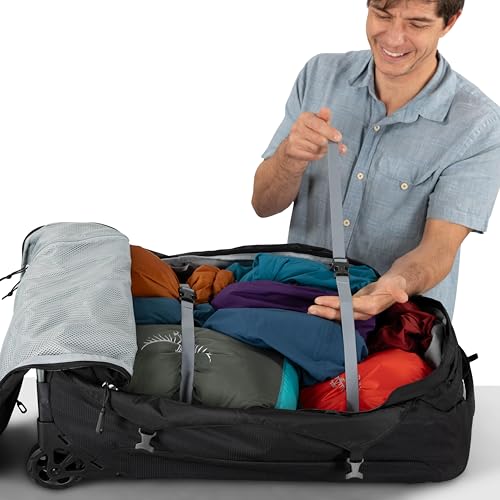 Osprey Farpoint Fairview 65L Wheeled Travel Pack - Rolling Backpack Travel Bag - Luggage with Wheels, Antique Blue