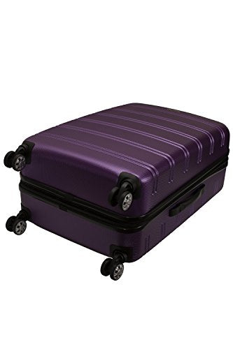 Rockland Melbourne Hardside Expandable Spinner Wheel Luggage, Checked Large 28", Purple