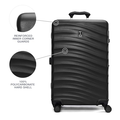 Travelpro Maxlite Air V2 Hardside Expandable Checked Luggage, 8 Spinner Wheels, Lightweight Hard Shell Suitcase, TSA lock, Black, Checked Medium 25-Inch