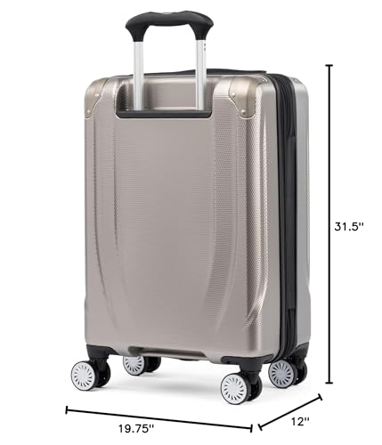 Travelpro Pathways 3 Hardside Expandable Luggage, 8 Spinner Wheels, Lightweight Hard Shell Suitcase 3 Piece Set (21/25/28), Champagne