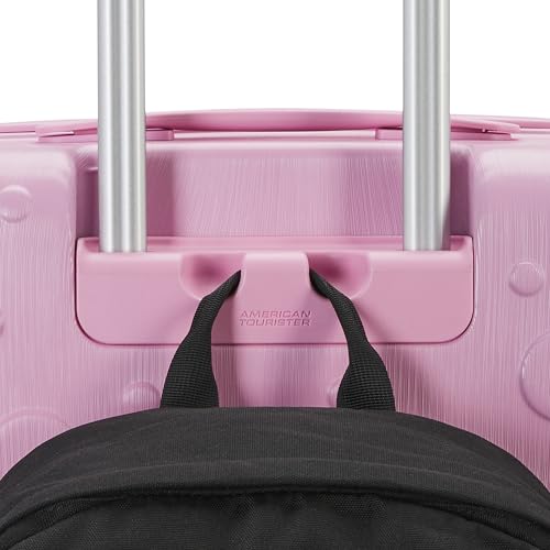 American Tourister Minnie Mouse Carry-On Luggage - Airline Approved, Durable Hardshell with RightHeight Adjustable Handle - Expands 1.5in - Roll Confidentially with Dual 360 Spinner Wheels