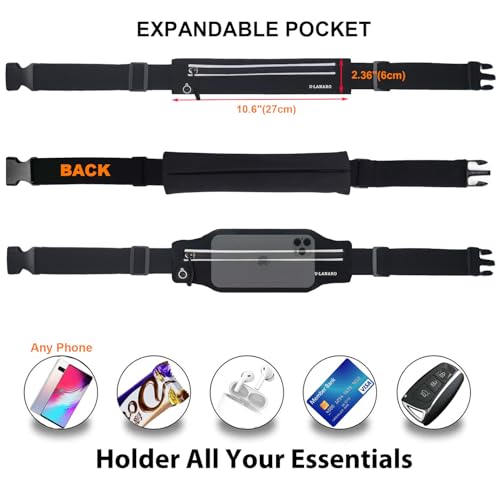 Slim Running Belt Fanny Pack for Men Women, Running Phone Holder Runners Pouch Waist Pack for Workout, Money Belt, Running Gear Accessories [Fits ALL Phones]