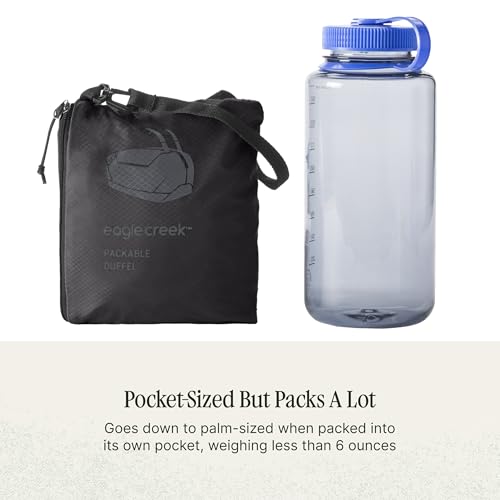 Eagle Creek Packable Duffel Bag - Large Capacity Portable Duffel Bag - Easy to Store - Ultralight & Minimalist - Travel Essential - Black