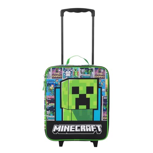 Bioworld Minecraft Creeper Youth 4-Piece Travel Set-14 Carry-on Duffle Bag and Luggage Tag Set