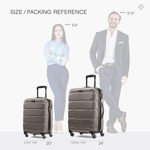 Samsonite Omni PC Hardside Expandable Luggage with Spinner Wheels, Silver, 2-Piece Set (20/24)