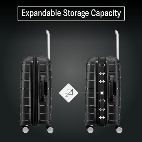 Samsonite Freeform 28-Inch Large Luggage with Dual 360° Spinner Wheels - Checked Suitcase - TSA Lock, Airline-Approved - Lightweight Durable Polypropylene Expandable Hardshell - White/Grey