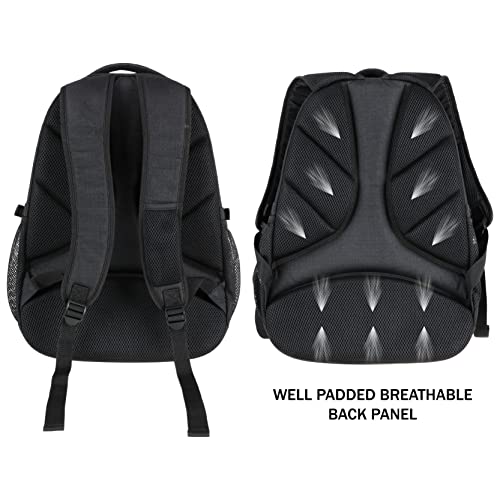 Olympia Tools Travel Laptop Backpack 18.5 inch, Business Anti Theft Slim Durable Laptops Backpack, Water Resistant College School Computer Bag Gifts for Men & Women Fits 17 Inch Notebook, Black