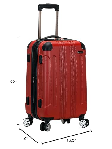 Rockland London Hardside Spinner Wheel Luggage, Carry-On 20", Red