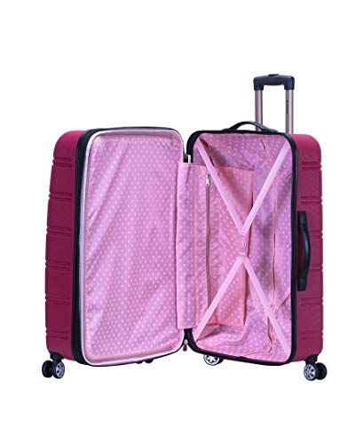 Rockland Melbourne Hardside Expandable Spinner Wheel Luggage, Magenta, 2 Piece (20"/28")