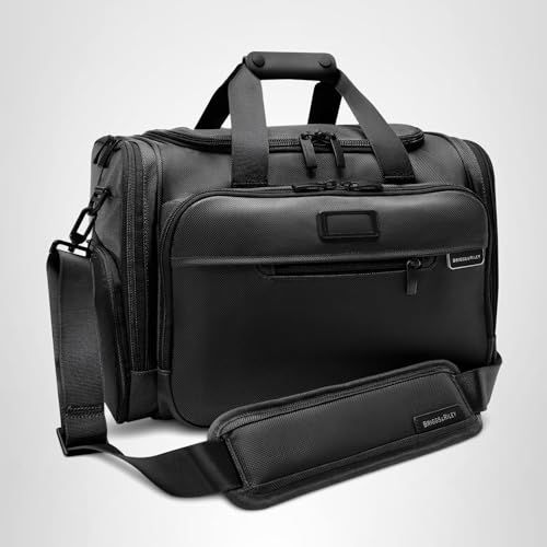 Briggs & Riley Underseat Duffle Bag - Personal Item Travel Bag for Women & Men, Carry On, Fits Under Airplane Seat, Weekender & Overnight Luggage, Lightweight - Baseline Collection, Black