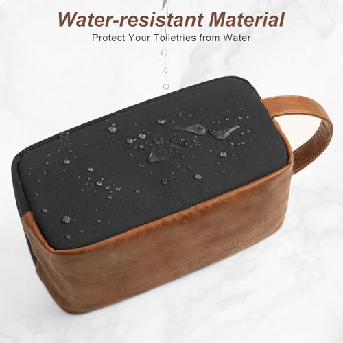 Ezday Travel Toiletry Bag for Men, Hanging Toiletry Organizer, Water Resistant Shaving Kit with Large Capacity for Travel Accessories (Black, Medium)