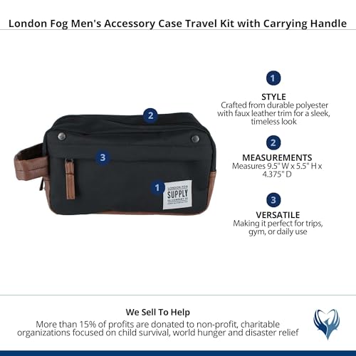 London Fog Men's Travel Accessory Case with Handle