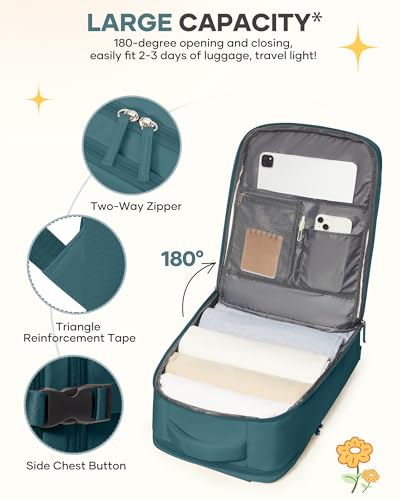 coofay Travel Backpack For Women Men Airline Approved Carry On Backpack Flight Approved Waterproof Sports Luggage Backpack Casual Daypack Small Hiking Backpack