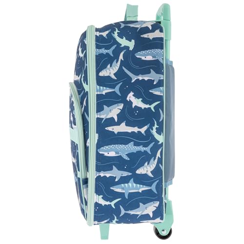 Stephen Joseph, Kids Roling Carry-On Luggage, 12.5"L x 6.5"W x 18"H, Blue Shark
