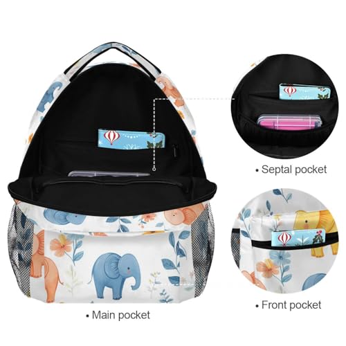 SyXIOP Cartoon Cute Elephant White carry on backpacks for kids with big books bag for teen para bebes varon