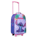 Disney Kids Rolling Luggage 16.0×11.6 in, 16‑L Carry‑On Suitcase with Wheels, Foldable Lightweight Travel Bag, Gifts for Kids (Blue Stitch)