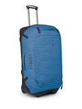 Osprey Transporter 90L Wheeled Travel Duffel Bag - Large Lightweight Rolling Suitcase for Men and Women, Blue Flame/Nocturnal Blue