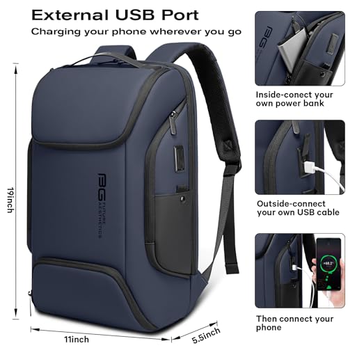 BANGE Business Laptop Smart backpack Can Hold 15.6 Inch Laptop Commute Backpack Carry on bag for men and women (Blue)