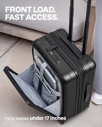 Coolife Luggage Sets Checked Suitcases - 2 Piece, Travel Carry on with Spinner Wheels, Expandable Hardside Large Suitcase with TSA Lock,20+29 Inch Black