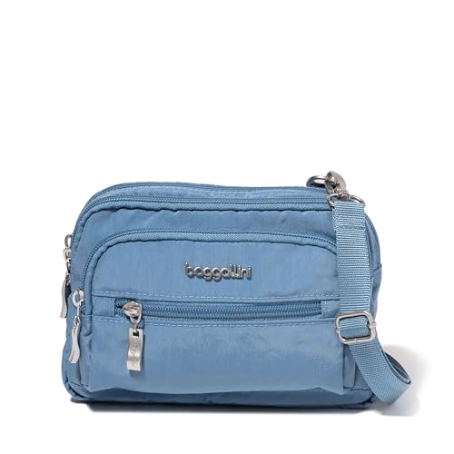 Baggallini Triple Zip Crossbody Bag for Women - Convertible Crossbody Fanny Pack Belt Bag - Lightweight Water-resistant