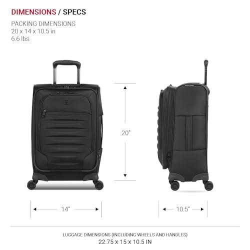 SwissGear Opulence Softside Expandable Luggage Black – 3-Piece Suitcase Set with Spinner Wheels (21/25/29) – Ideal for 2-3 Week Trips