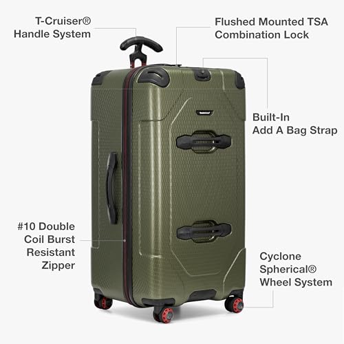 Traveler's Choice Maxporter II Polycarbonate Hardside Trunk with Spinner Wheels, Green, 31-Inch Large Trunk