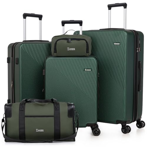 Eeeza Expandable Luggage Sets 5 Piece,Suitcases with Detachable Wheels,ABS Hard Case Luggage with TSA Lock Spinner Wheels,Carry On Luggage Set
