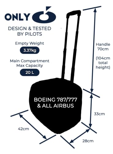 Ay Cabron™ Professional-Grade Pilot Flight Deck Trolley Bag – MADE BY PILOTS FOR PILOTS – Lightweight & Water-Resistant | Airbus & Boeing Compatible. (With Trolley, Large)
